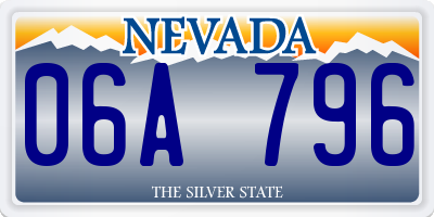 NV license plate 06A796