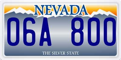 NV license plate 06A800