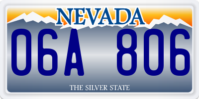 NV license plate 06A806