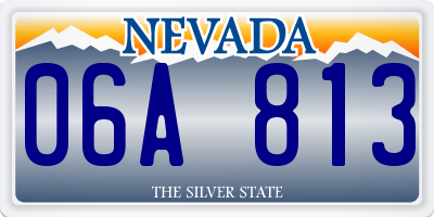 NV license plate 06A813