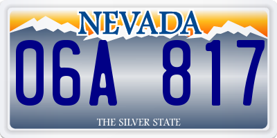 NV license plate 06A817