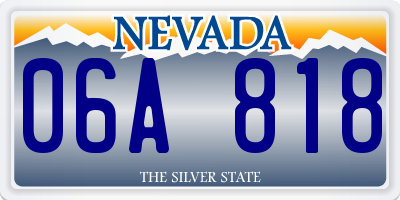 NV license plate 06A818