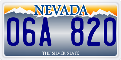 NV license plate 06A820