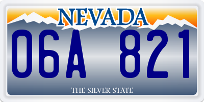 NV license plate 06A821