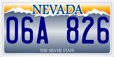 NV license plate 06A826