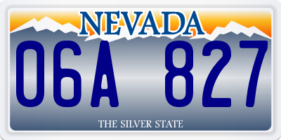 NV license plate 06A827