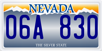 NV license plate 06A830