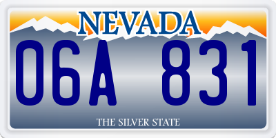 NV license plate 06A831