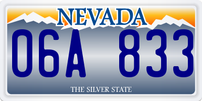 NV license plate 06A833