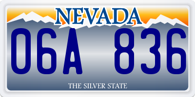 NV license plate 06A836