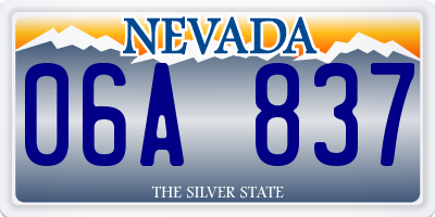 NV license plate 06A837