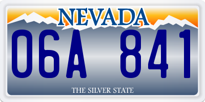 NV license plate 06A841