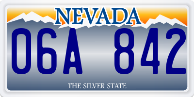 NV license plate 06A842