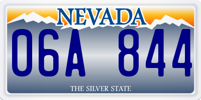 NV license plate 06A844