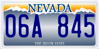 NV license plate 06A845