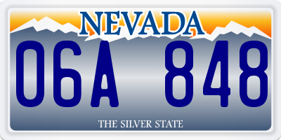 NV license plate 06A848