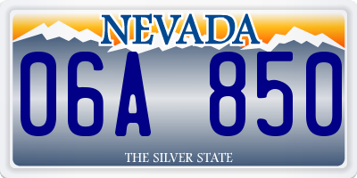 NV license plate 06A850