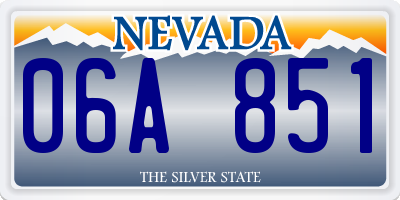 NV license plate 06A851