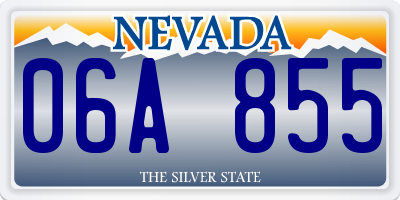 NV license plate 06A855