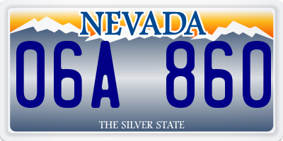 NV license plate 06A860