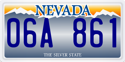 NV license plate 06A861