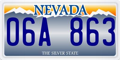 NV license plate 06A863