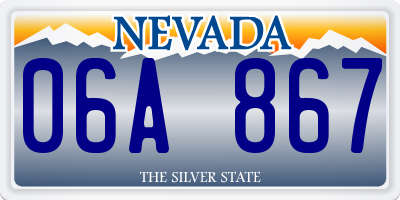 NV license plate 06A867