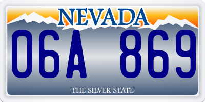 NV license plate 06A869