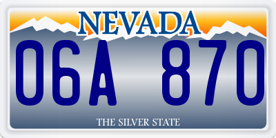 NV license plate 06A870