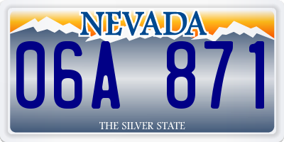 NV license plate 06A871