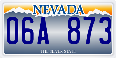 NV license plate 06A873