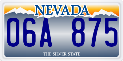 NV license plate 06A875