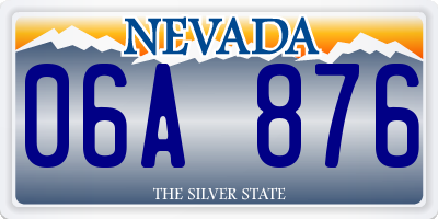 NV license plate 06A876