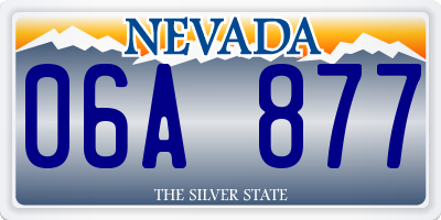 NV license plate 06A877