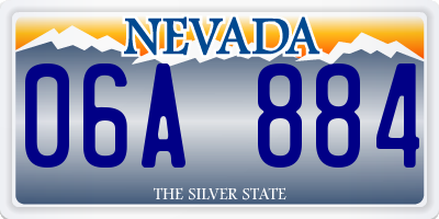 NV license plate 06A884