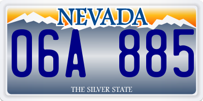 NV license plate 06A885