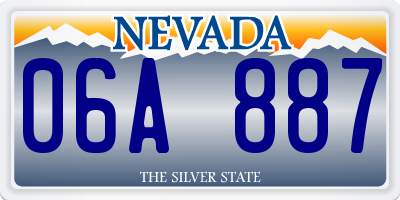 NV license plate 06A887