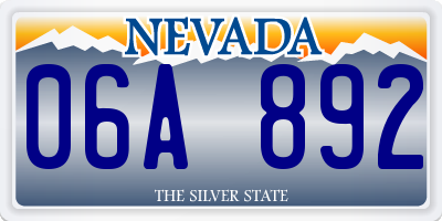 NV license plate 06A892