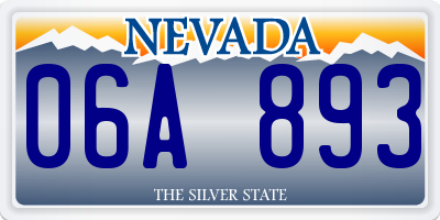 NV license plate 06A893