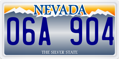 NV license plate 06A904