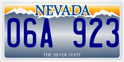 NV license plate 06A923