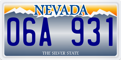 NV license plate 06A931