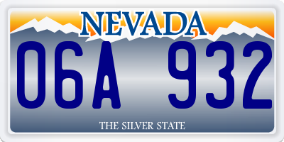 NV license plate 06A932