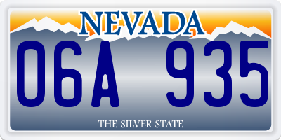 NV license plate 06A935