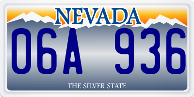 NV license plate 06A936