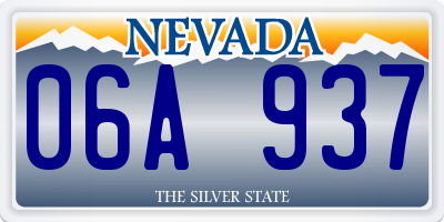 NV license plate 06A937