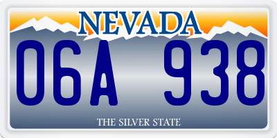 NV license plate 06A938