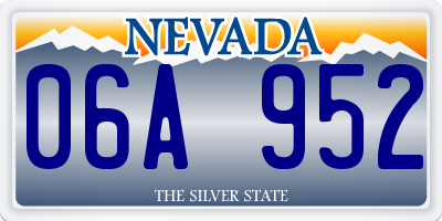 NV license plate 06A952