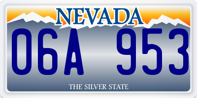 NV license plate 06A953