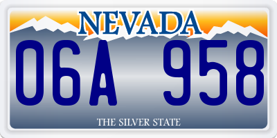 NV license plate 06A958